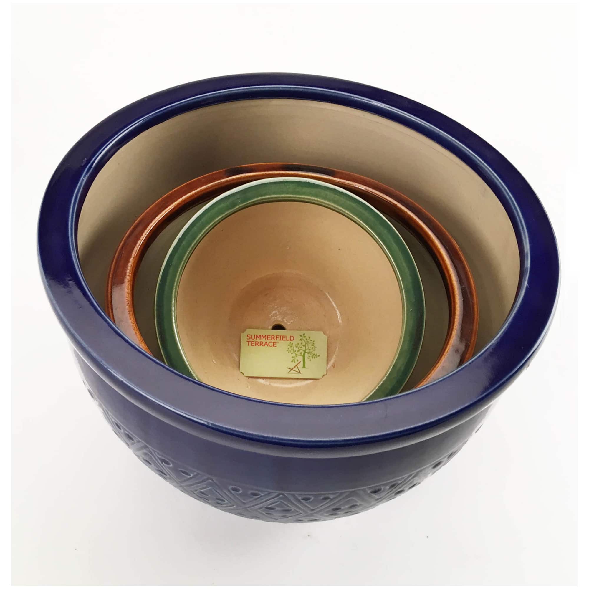 3 Jewel-Tone Flower Pot Set